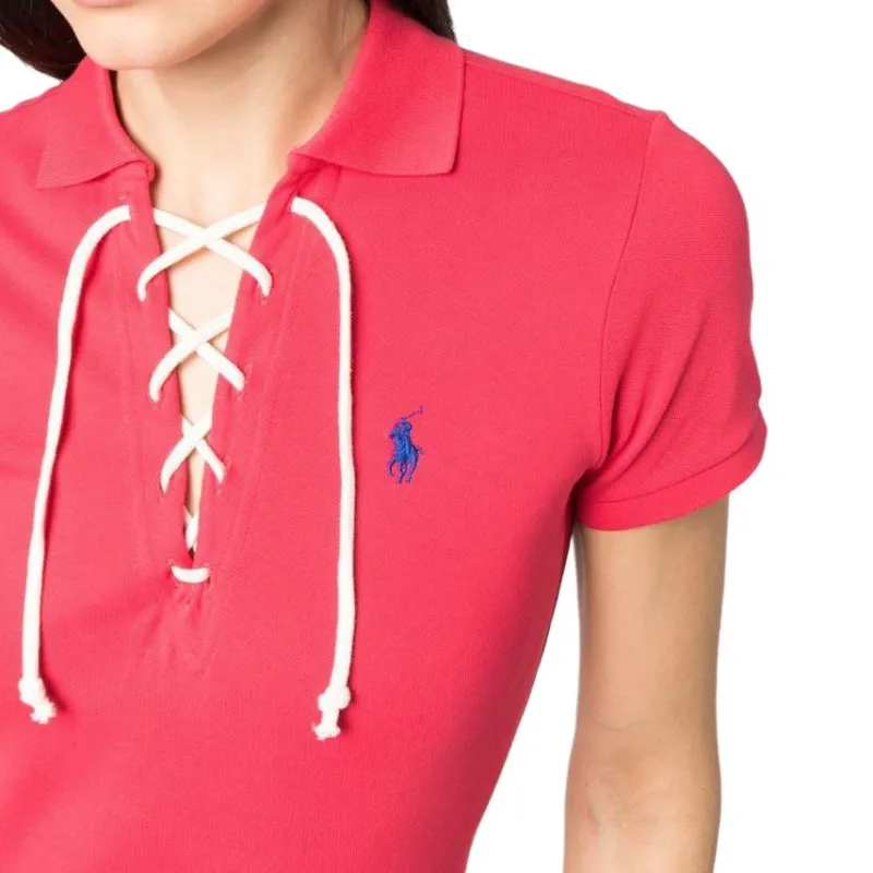 Polo Ralph Lauren Short Sleeved Dress Women's Coral Red-4
