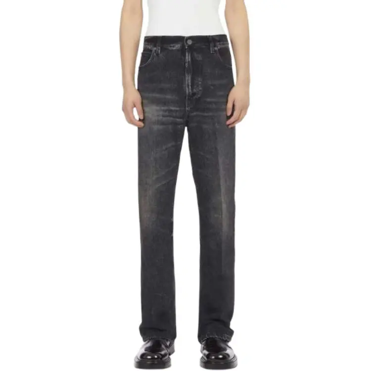 Ferragamo Logo Patch Stonewashed Denim Jeans-2