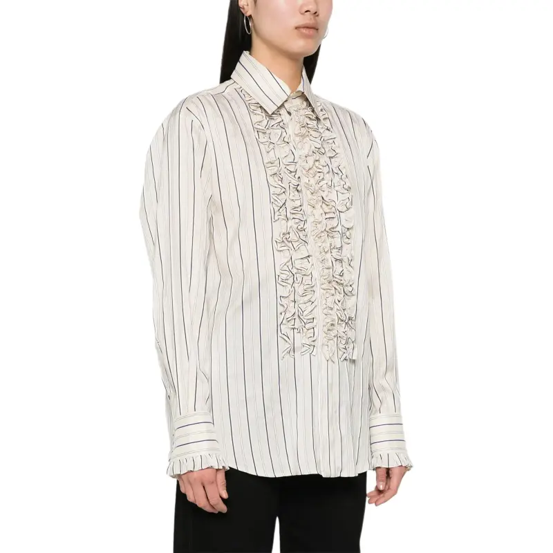 Stella McCartney Ruffle Detailed Striped Shirt-4