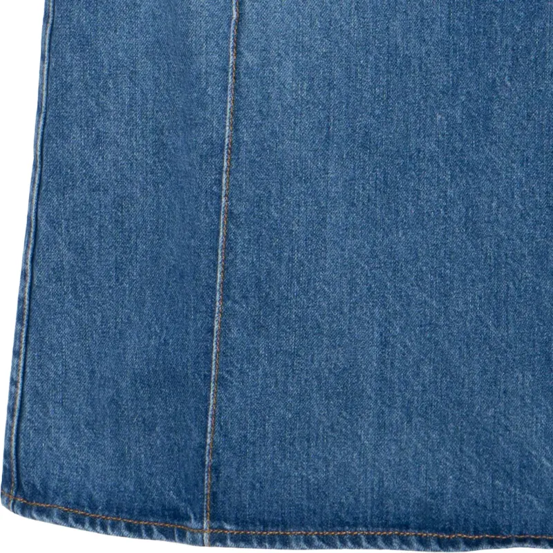 Alexander McQueen Slashed Cut Out Denim Midi Skirt-6