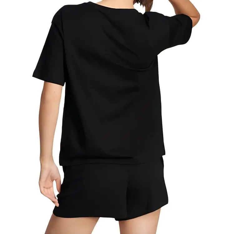 Victoria's Secret Cotton Short Tee-Jama Set Pajama Set Women's Black-4