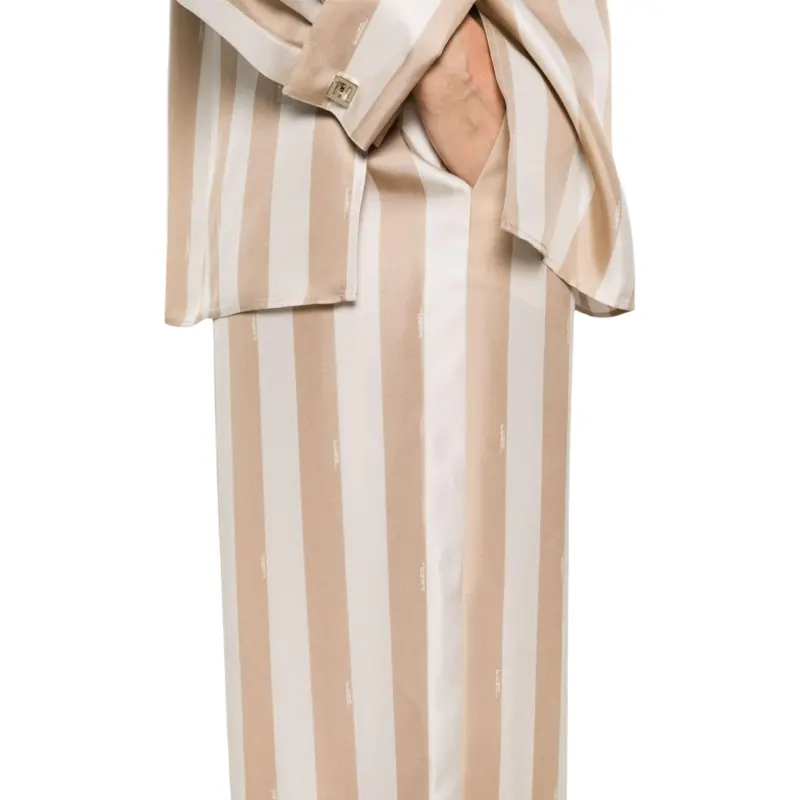 FENDI Pequin stripe Silk Palazzo Pants-5