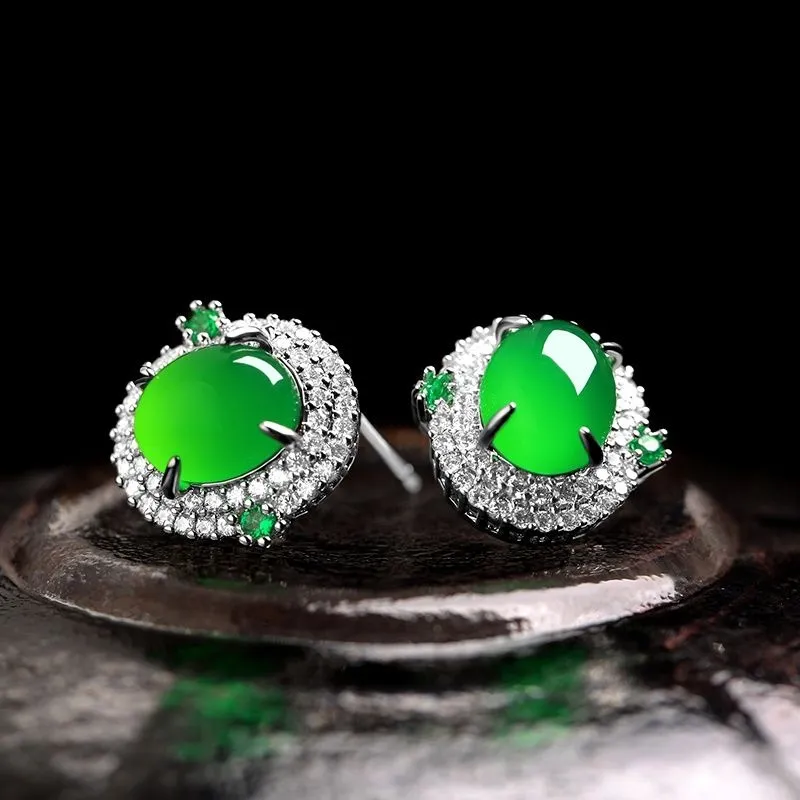 Grace Chalcedony Stud Earrings Women's-4
