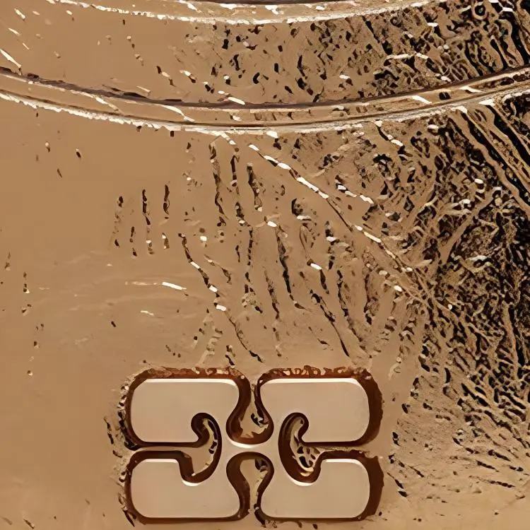 GANNI Bou Metallic-effect Card Holder-1