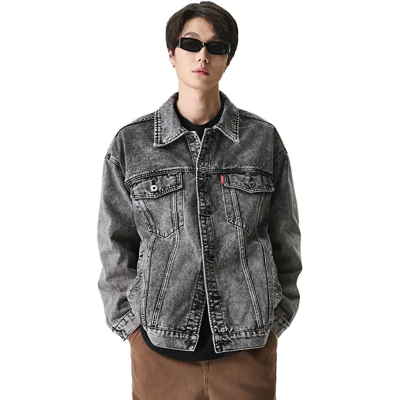 JASONWOOD Cowboy On The Run Denim Jacket Unisex Black Gray Color-2