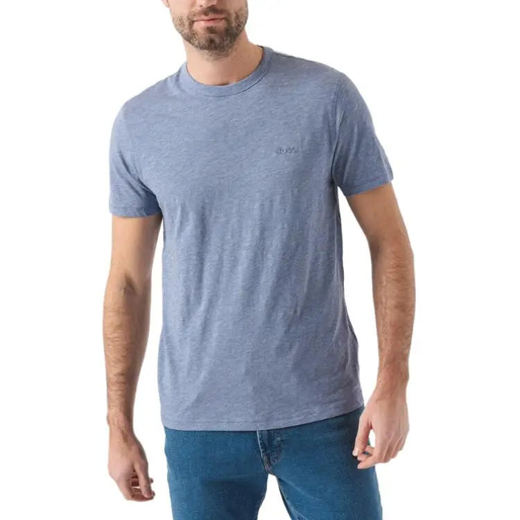 HUGO BOSS Cotton Jersey T Shirt With Tonal Logo T Shirt Men's Light Blue-3