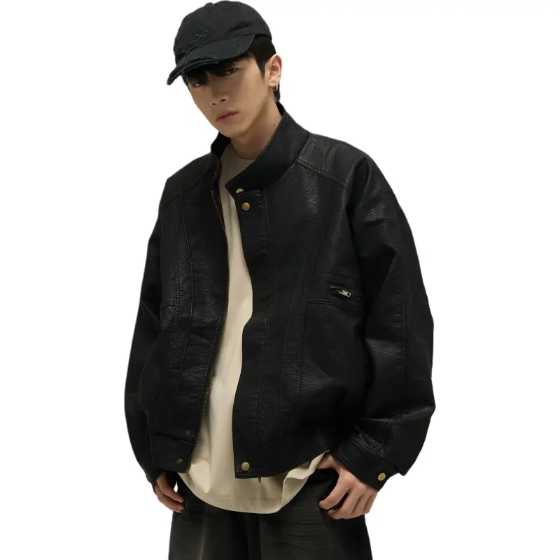WLNEXT Leather Jacket Unisex Black-8