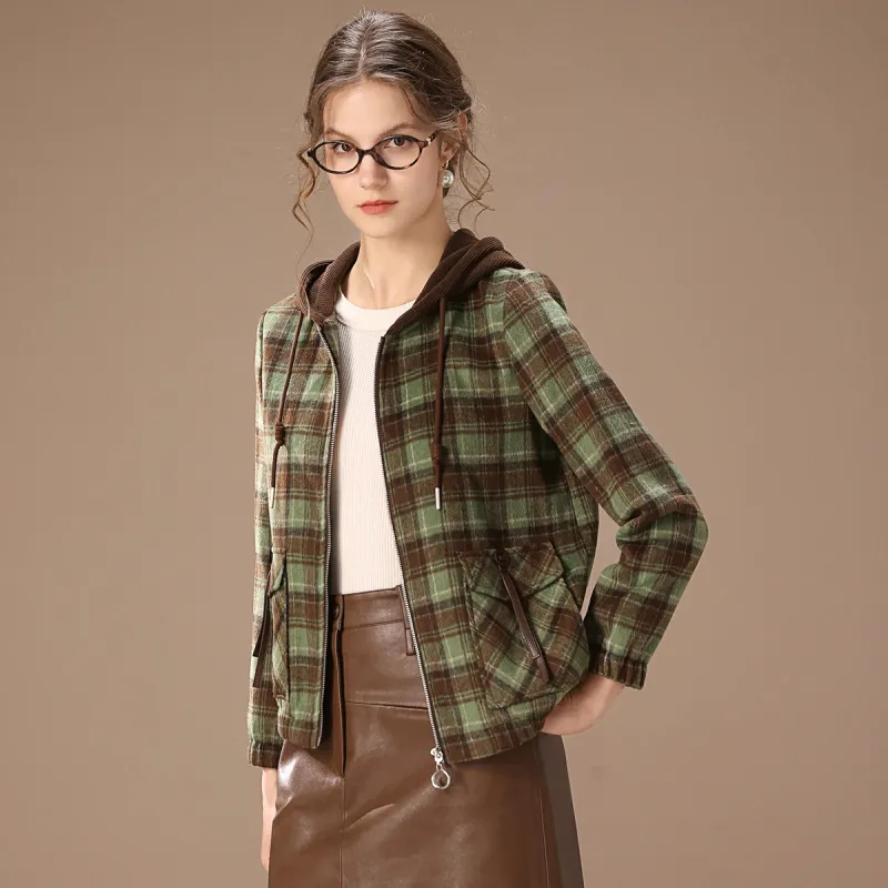 FENHONGMALI Jackets Coats Women's Green-4