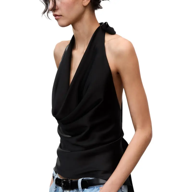 ZARA Tank Tops Women's Black-3