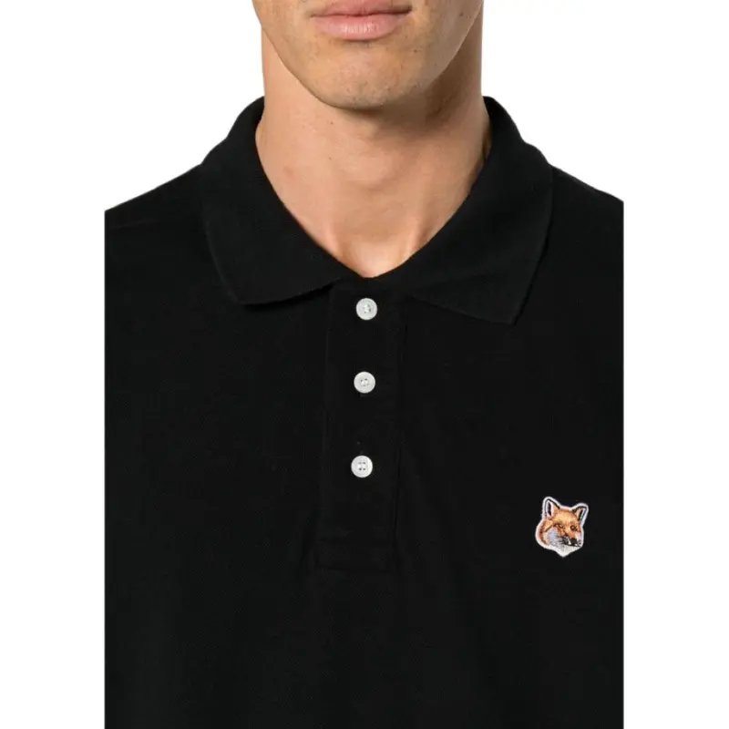 Maison Kitsune Fox Head Patch Short Sleeved Polo Shirt-3