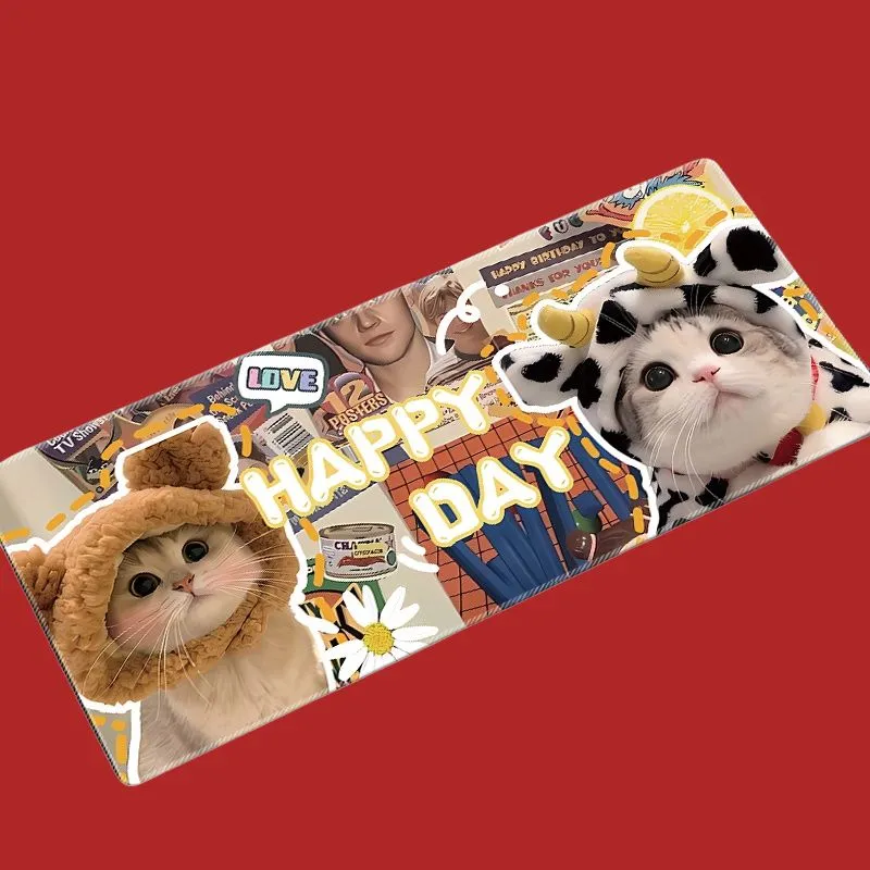 SHIBADU Rubber Cute Puppy Extra Large Office Desk Mat Cartoon Cat Book Desk Mat Computer Gaming Keyboard Pad Mouse Pads-2