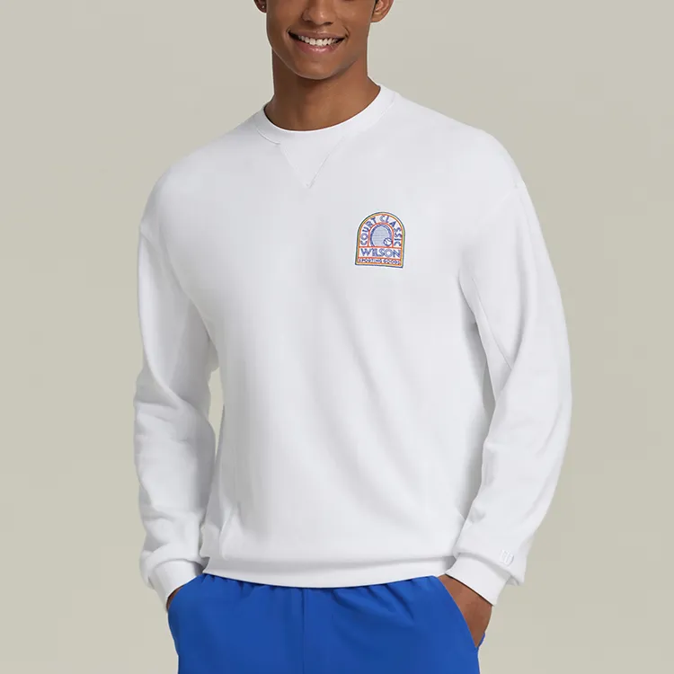 Wilson RALLY CREW Sweatshirt Men's Bright White-2