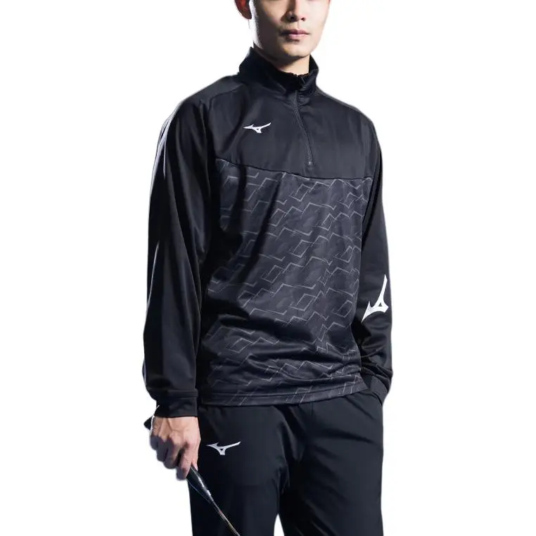 Mizuno Sweatshirt Men's Gray Black-3