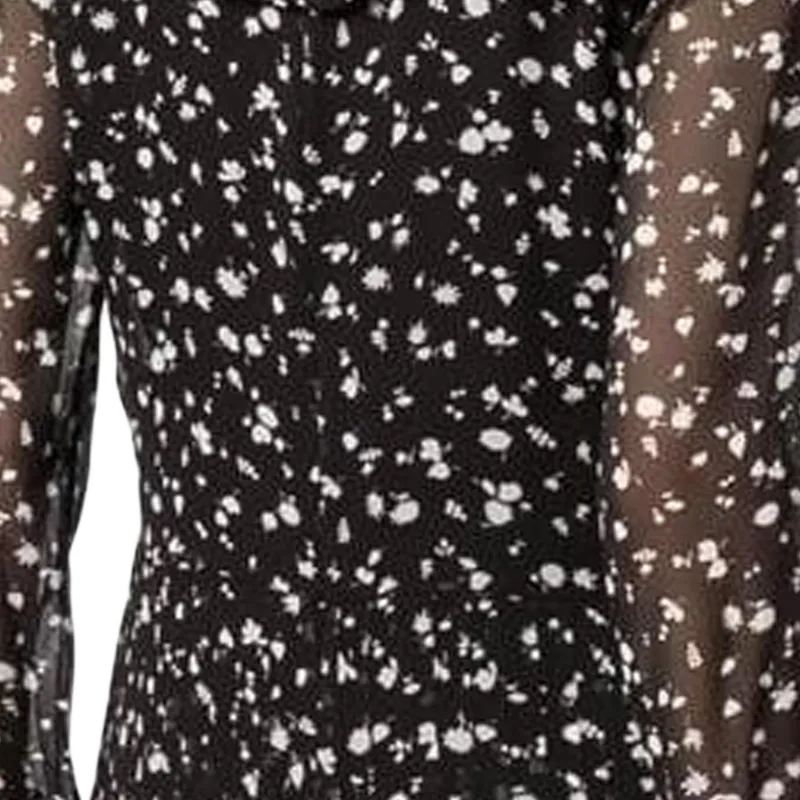 SAINT LAURENT Long Sleeved Dress Women's Black-5