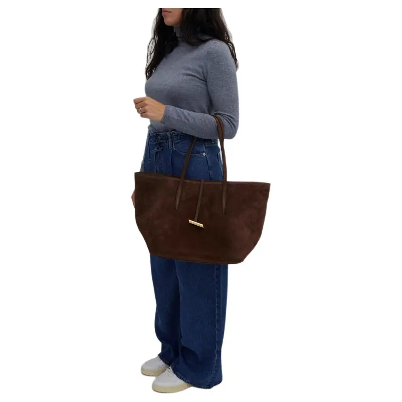 Little Liffner Cow Suede Tote Bag Shopping Bag Handbag Shoulder Bag Women's Brown-6