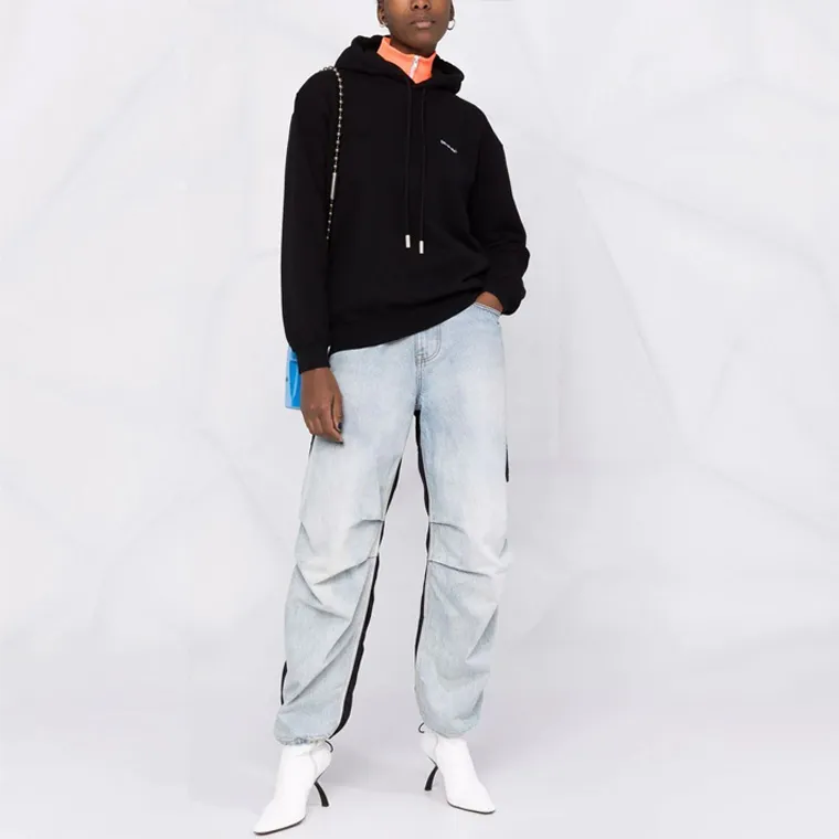 OFF WHITE Diag Regular Hoodie Black/White-1