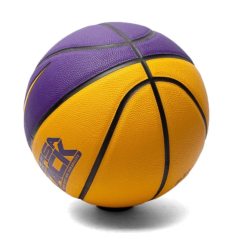 Nike Artificial Leather Basketball Purple Yellow, Lakers Color Scheme Size 7 Ball Indoor, Outdoor, All-3
