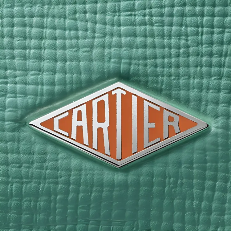 CARTIER Calfskin Card Clip Card Holder Women's Yellow Jade Green-3