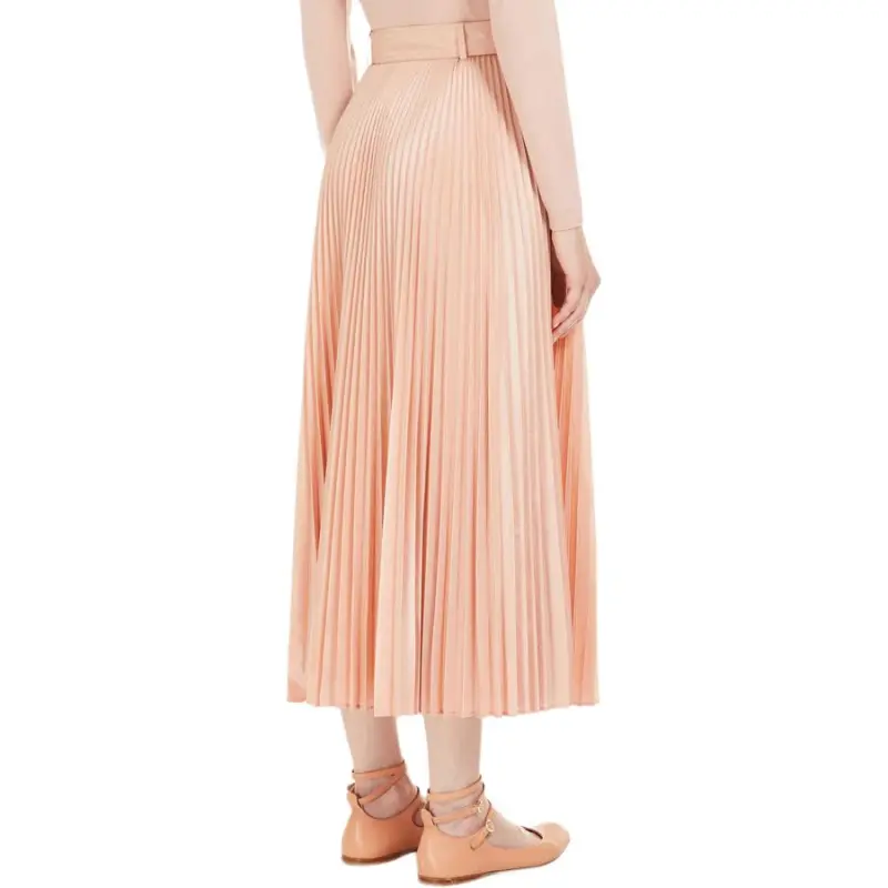 MaxMara A line Pleated Midi Skirt-3