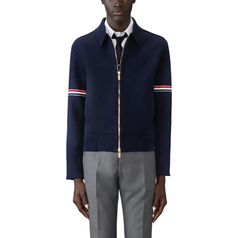 THOM BROWNE RWB Stripe Long Sleeved Zipped Jacket-4