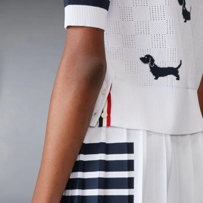 THOM BROWNE 4 Bar Hector Short Sleeved Polo Shirt-4