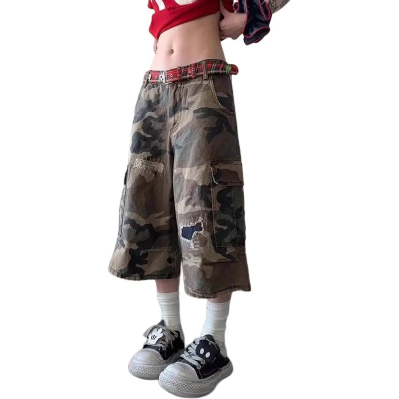 KVIV Denim Shorts Men's Camouflage-1