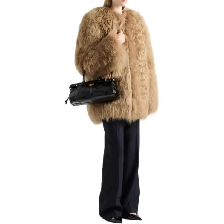 PRADA Velvet feel Coat Women's Brown-1