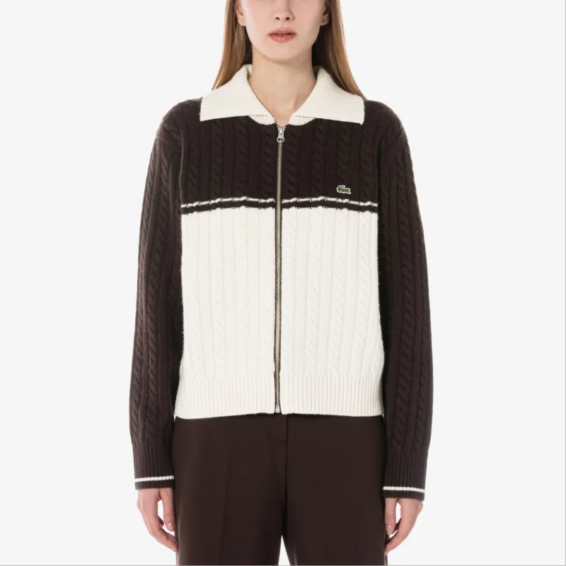 LACOSTE Sweater Women's Brown/White-2