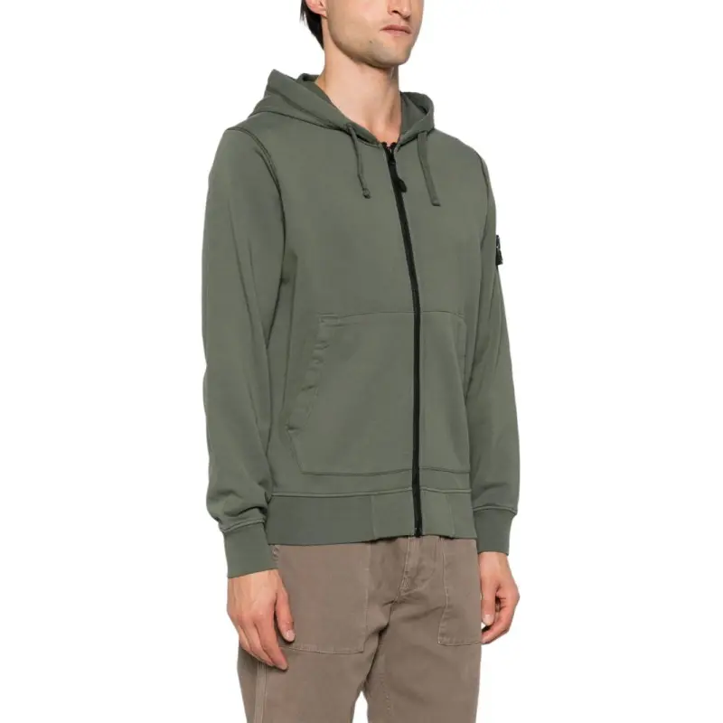 STONE ISLAND Logo Patch Zip Up Hoodie-2
