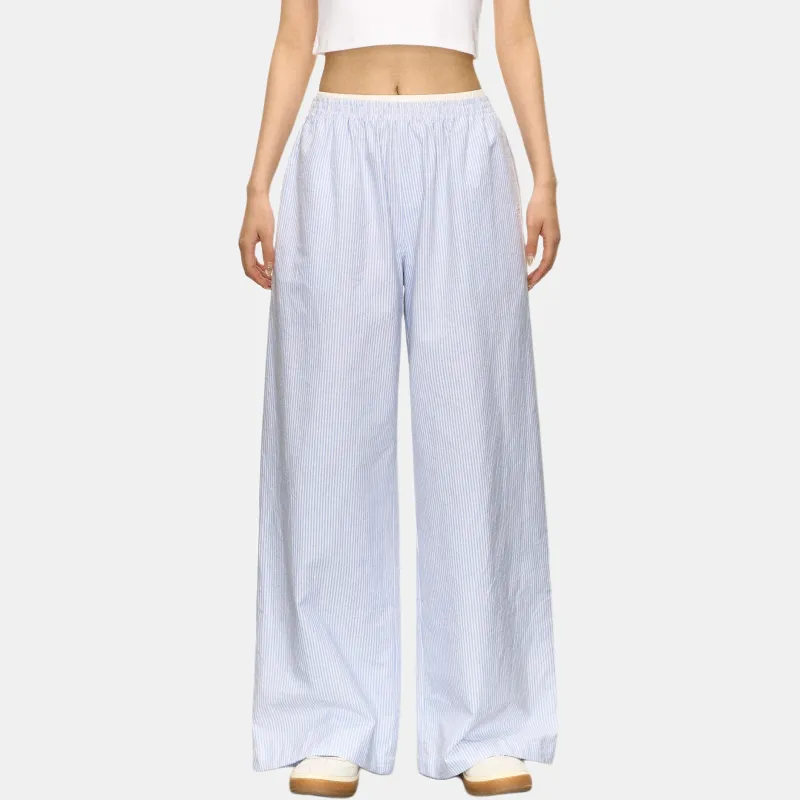 Ariseism Casual Pants Women's Blue White Stripes-3