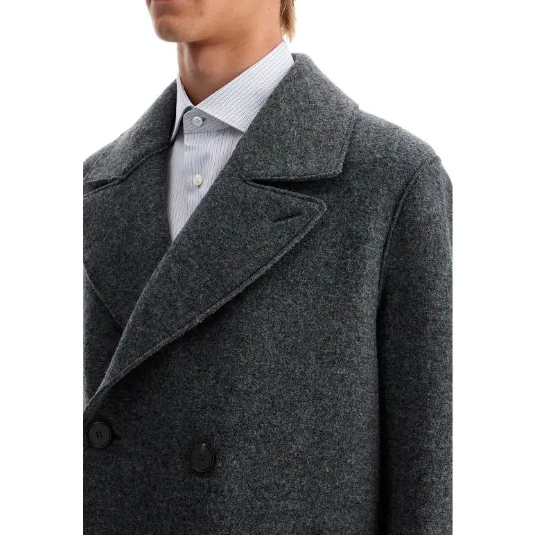 HARRIS WHARF LONDON Virgin Wool Peacoat-4