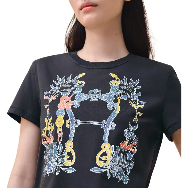 HERMES SS24 Regular T Shirt Women's Black-4