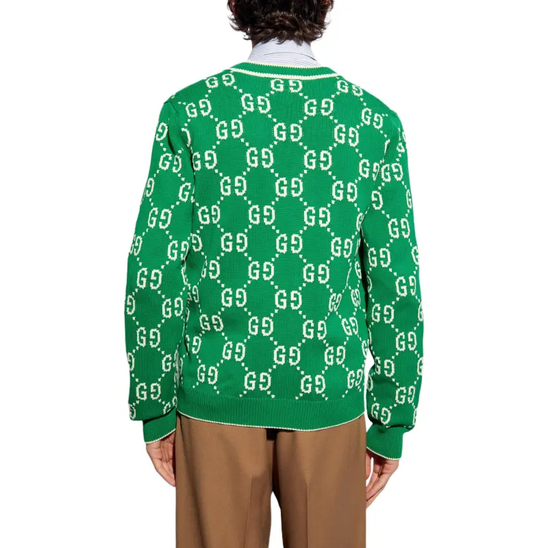 GUCCI GG Intarsia-knit Cotton Cardigan-3