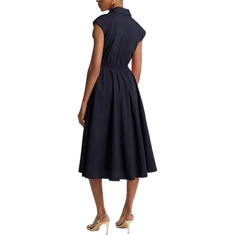MICHAEL KORS Stretch Cotton Poplin Midi Dress-1