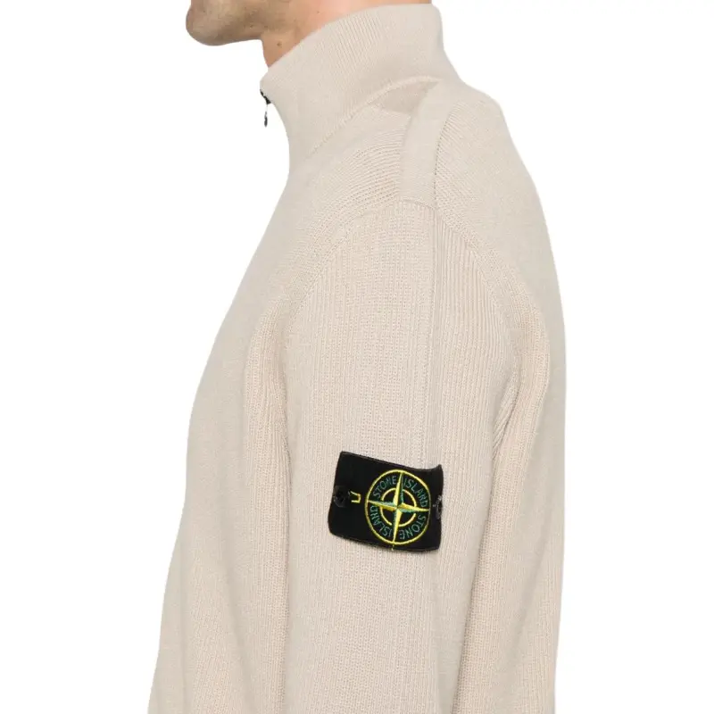STONE ISLAND Logo Patch Zip Up Cardigan-3