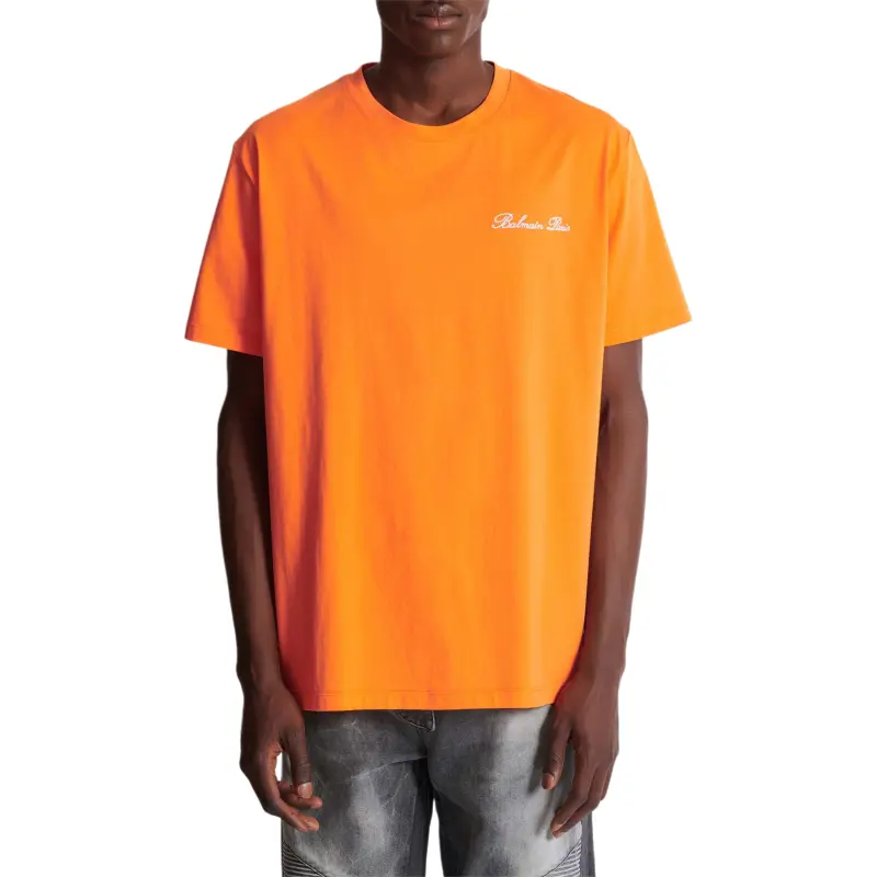 BALMAIN Embroidered Signature Logo T shirt-2