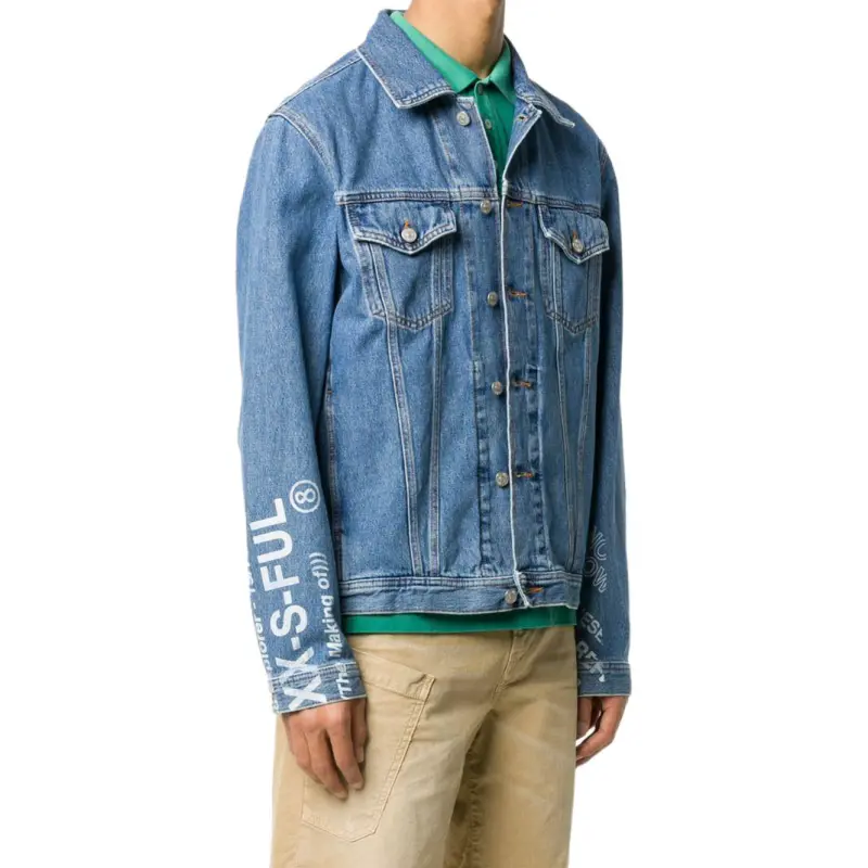 DIESEL Denim Jackets Men Blue-4