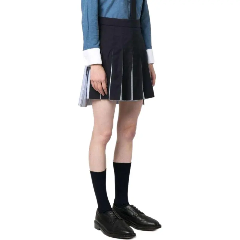 THOM BROWNE Pleated Step-hem Skirt-3