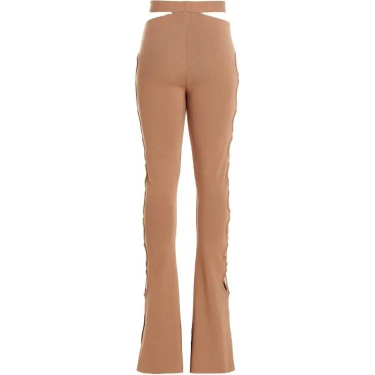ANDREĀDAMO High Waist Cut Out Detailed Bootcut Trousers-1