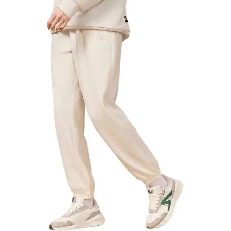 QIAODAN Knitted Sports Pants Women's Cream White-4