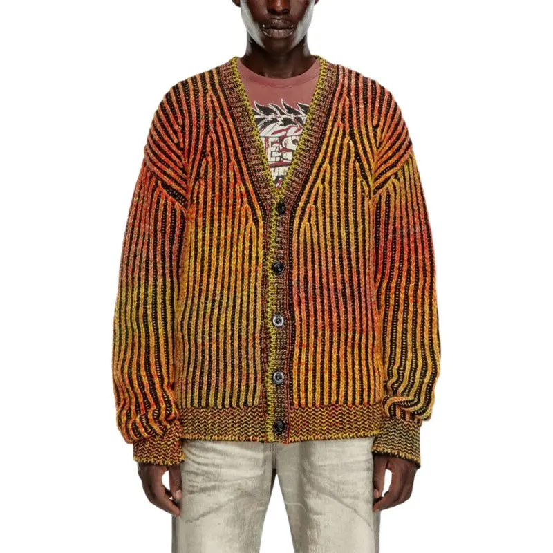 DIESEL K Oakland Cr V Neck Ribbed Cardigan-3