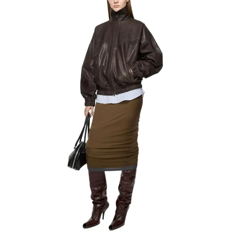 Acne Studios High Neck Leather Jacket-4