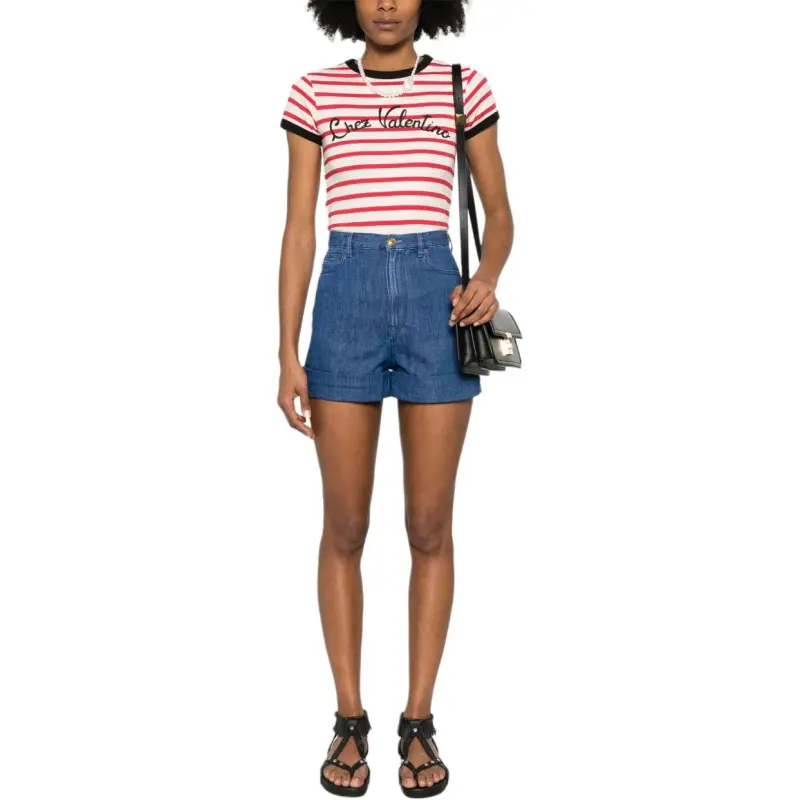Valentino Striped Crewneck T Shirt-1