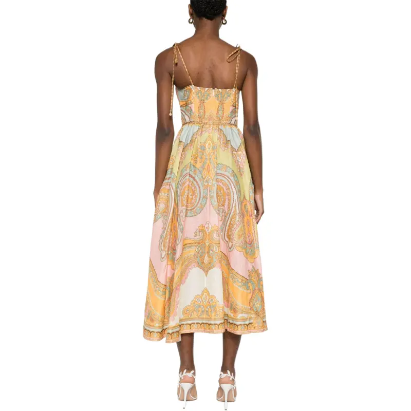 Zimmermann Maxine Picnic Spaghetti Strap Midi Dress-2