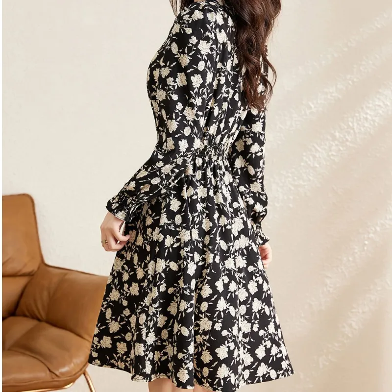 Still Quiet Long Sleeved Dress Women's Black-5