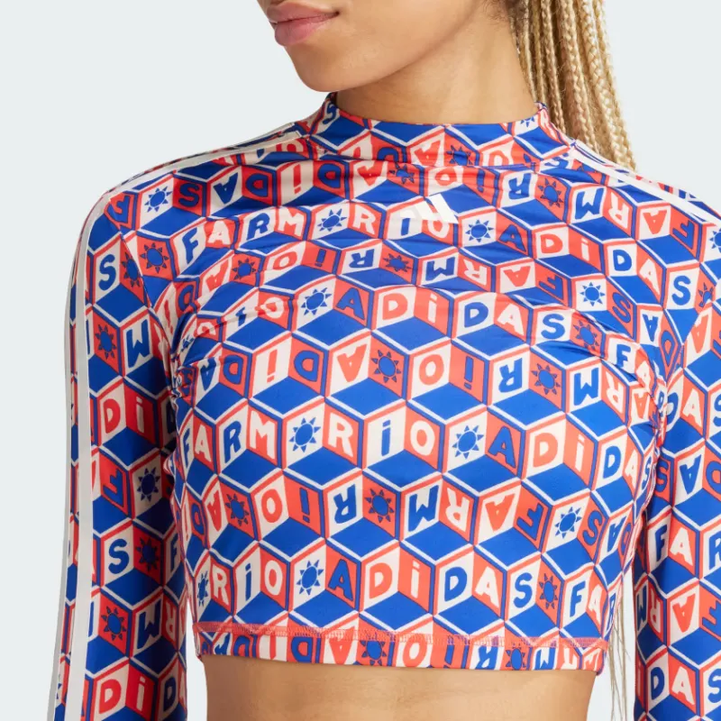 Adidas Free Shipping With AdiClub Adidas X Farm Rio Crop Long Sleeve Shirt-4