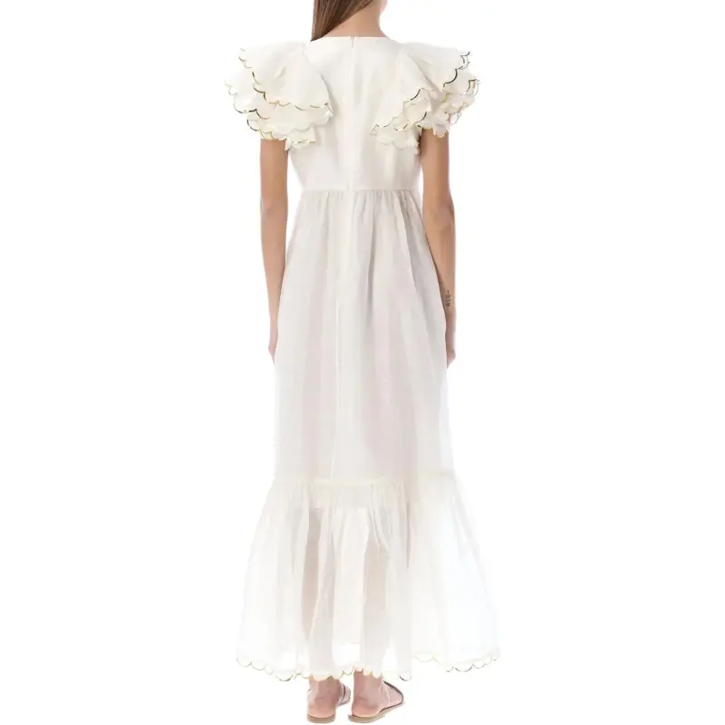Zimmermann Short Sleeved Dresses Women's White-2