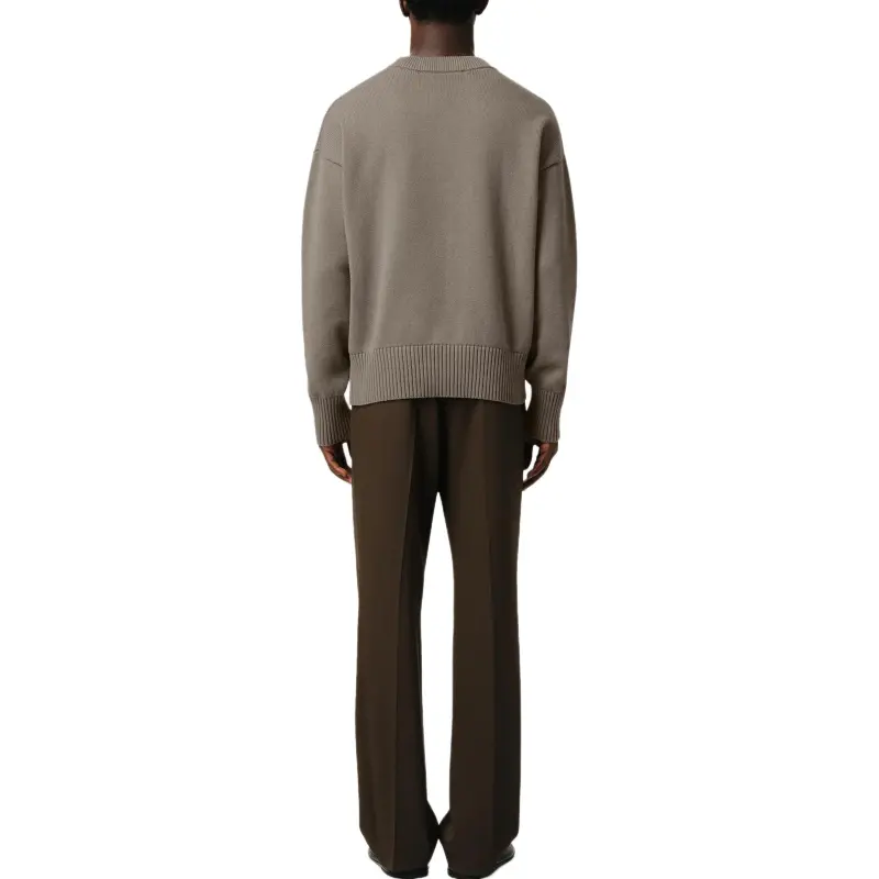 Ami Logo Embroidered Crewneck Knitted Sweater-3