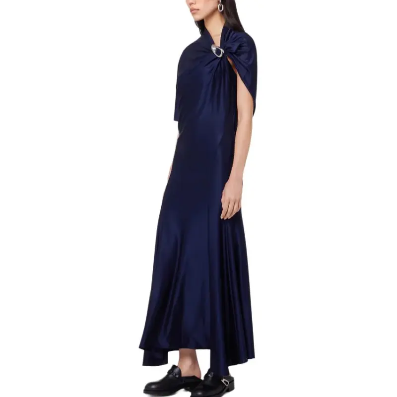 Paco Rabanne Jersey Asymmetrical Long Dress-4