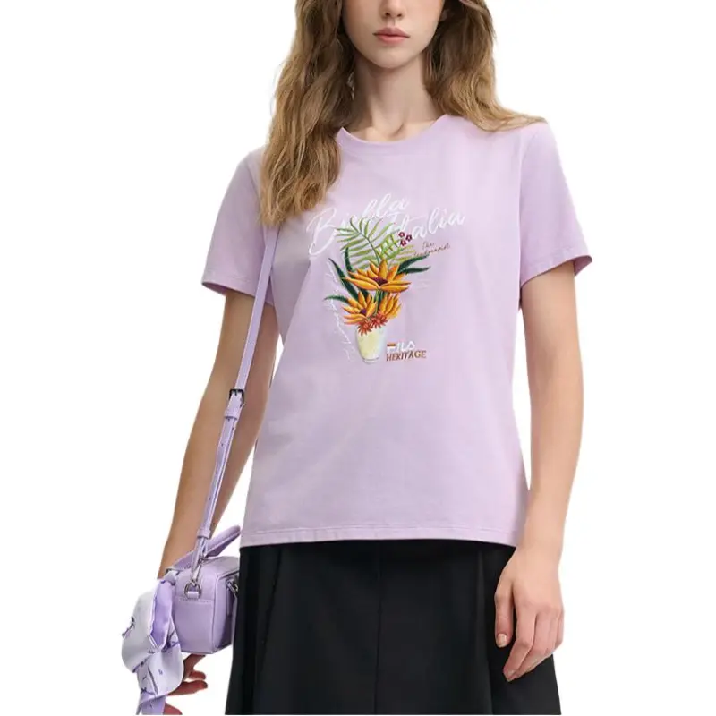 FILA x LUSUO T-Shirt Women's Bell Purple-2